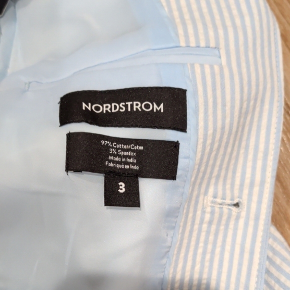NWT Nordstrom Boy's Light Blue and White Pin Striped Blazer New with Tags - Picture 5 of 5